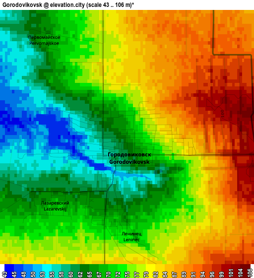 Gorodovikovsk elevation map