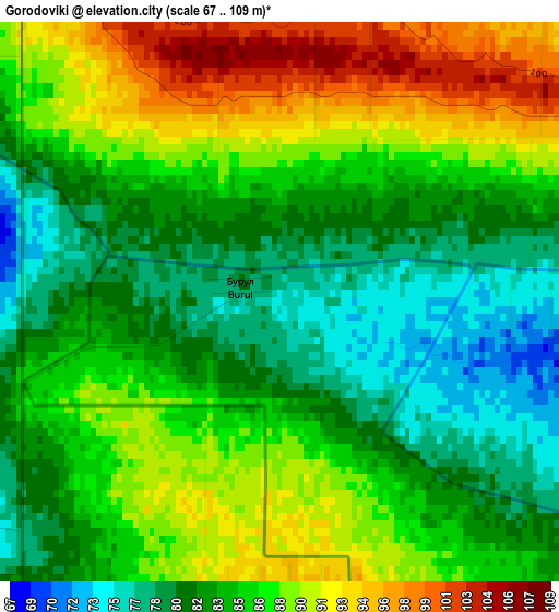 Gorodoviki elevation map