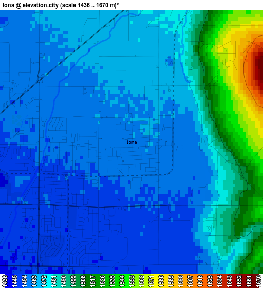 Iona elevation map