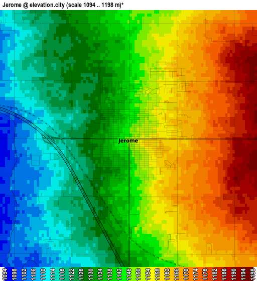 Jerome elevation map