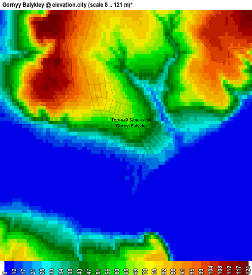 Gornyy Balykley elevation map