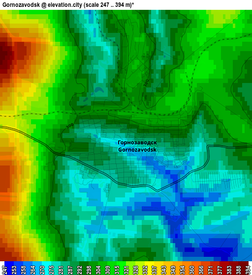 Gornozavodsk elevation map