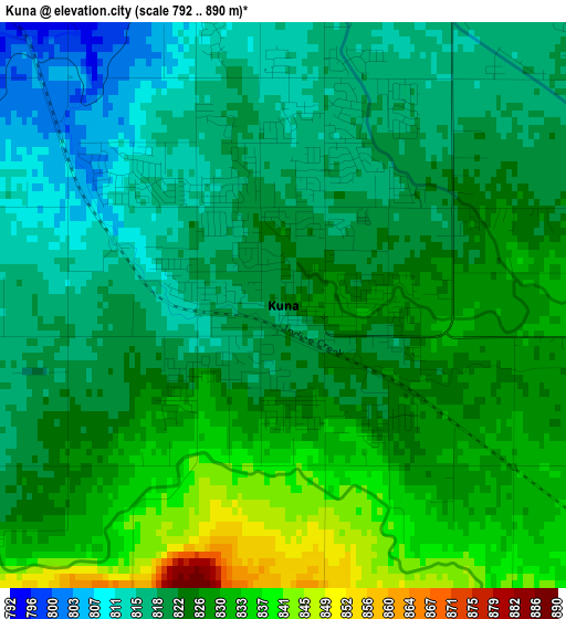 Kuna elevation map