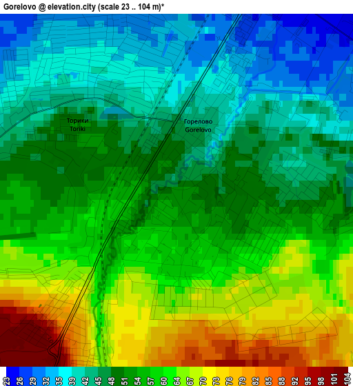 Gorelovo elevation map