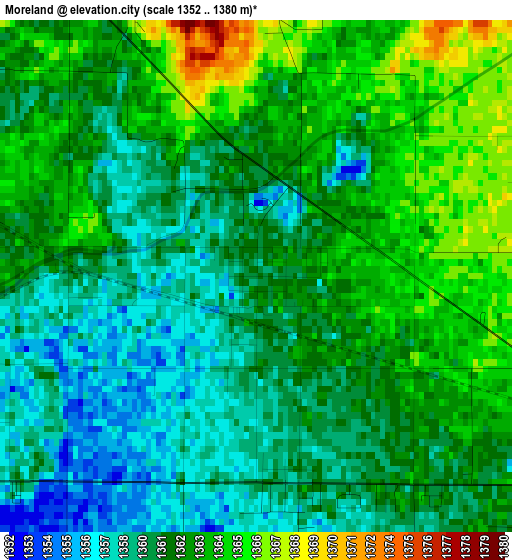 Moreland elevation map