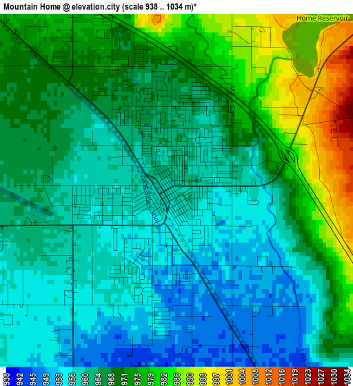 Mountain Home elevation map