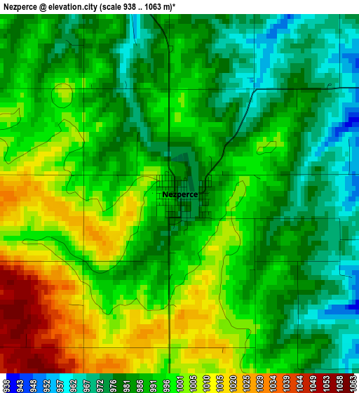 Nezperce elevation map