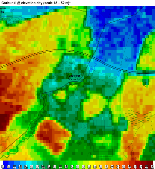 Gorbunki elevation map