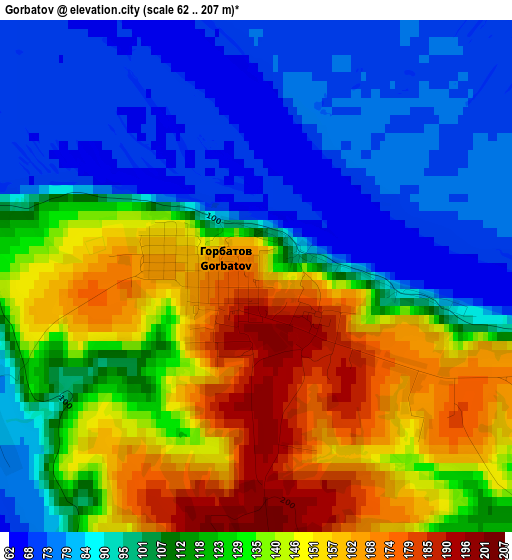 Gorbatov elevation map