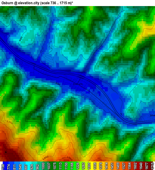 Osburn elevation map