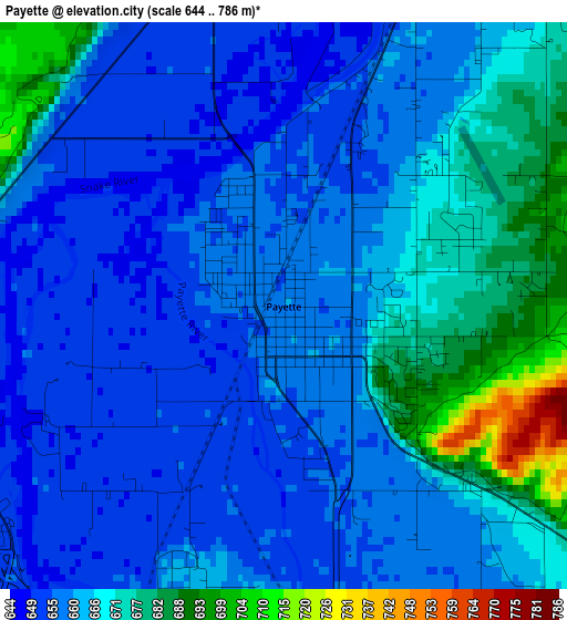 Payette elevation map