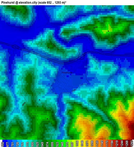 Pinehurst elevation map