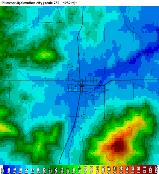 Plummer elevation map