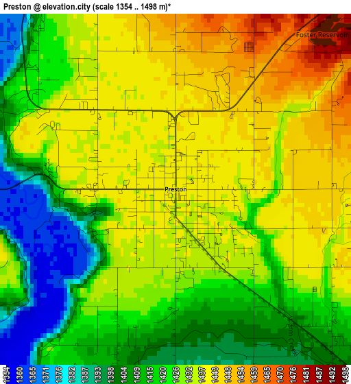 Preston elevation map