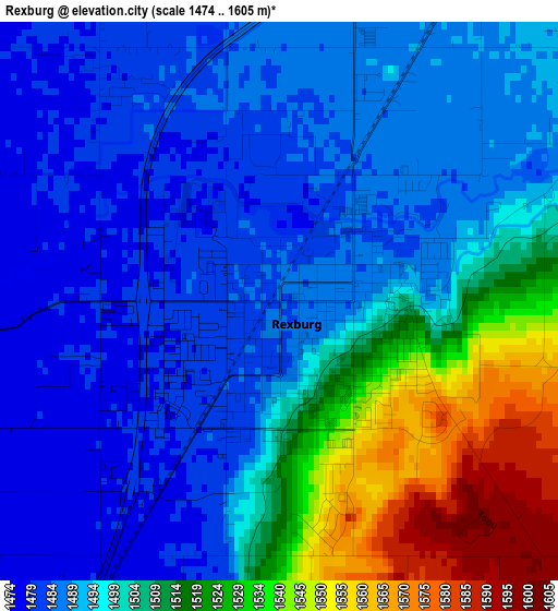 Rexburg elevation map