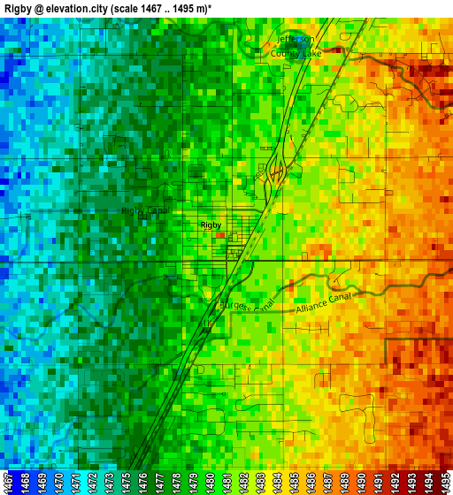 Rigby elevation map