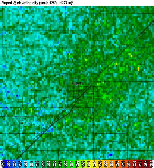 Rupert elevation map