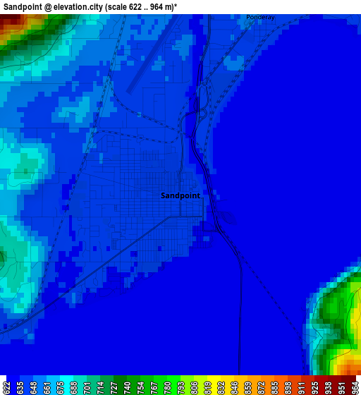 Sandpoint elevation map