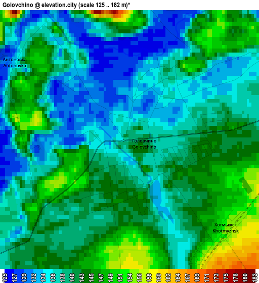 Golovchino elevation map