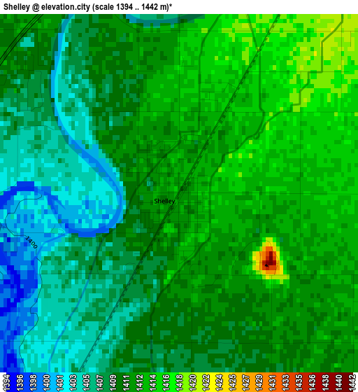 Shelley elevation map