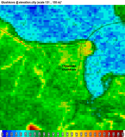 Glushkovo elevation map