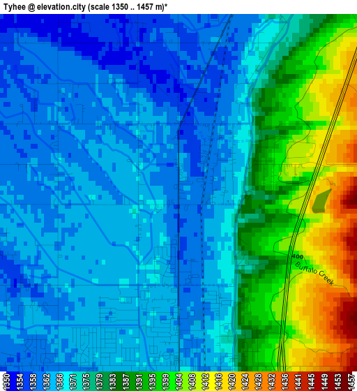 Tyhee elevation map