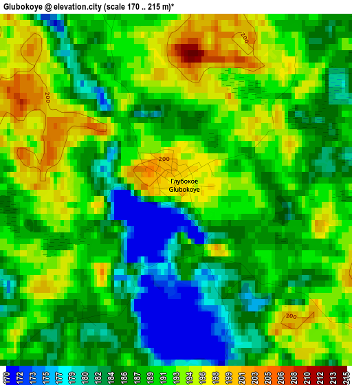 Glubokoye elevation map