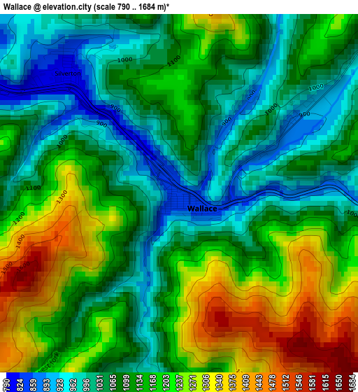 Wallace elevation map