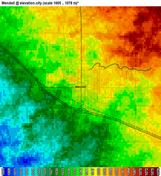 Wendell elevation map