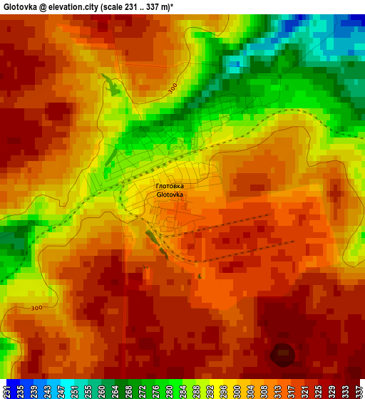 Glotovka elevation map