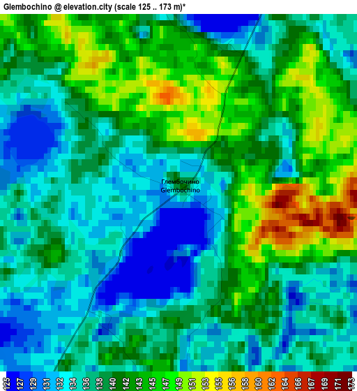 Glembochino elevation map