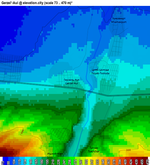 Gerzel’-Aul elevation map