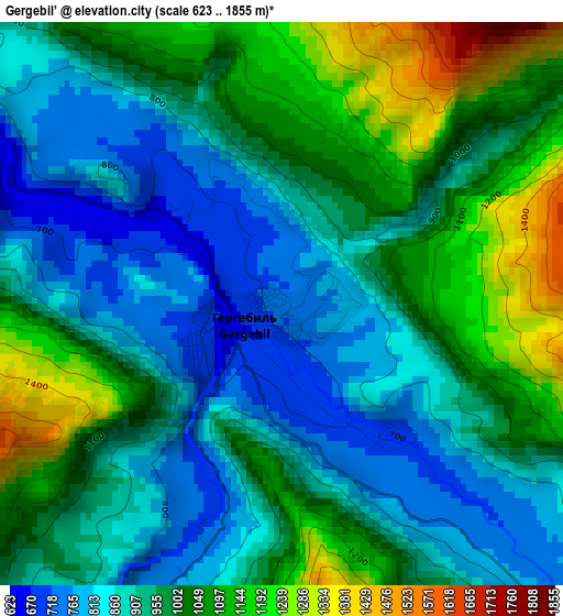 Gergebil’ elevation map