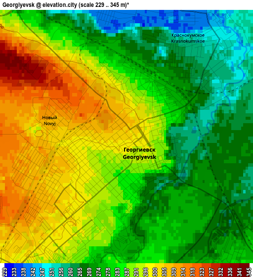 Georgiyevsk elevation map