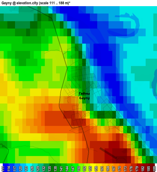 Gayny elevation map