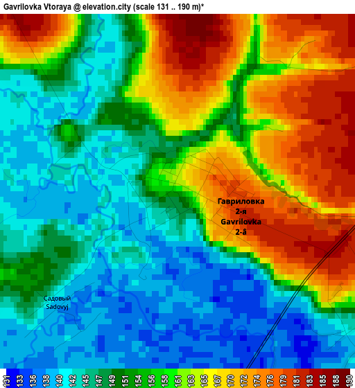 Gavrilovka Vtoraya elevation map