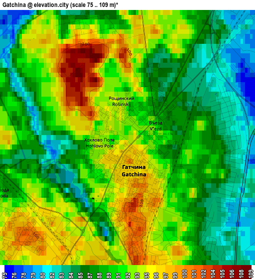 Gatchina elevation map