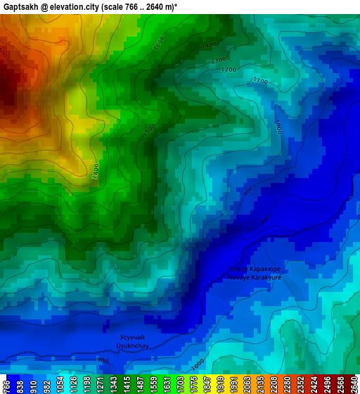 Gaptsakh elevation map