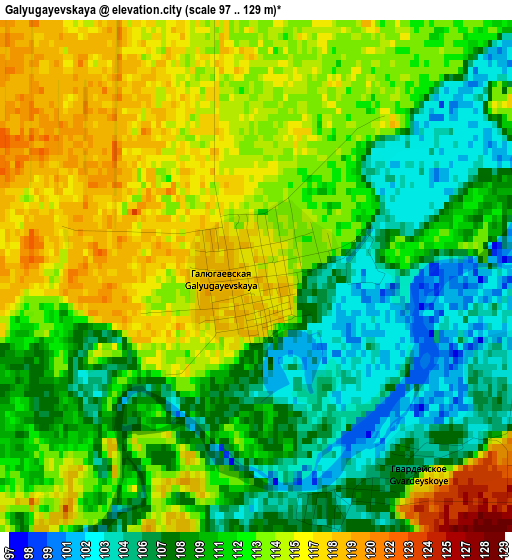 Galyugayevskaya elevation map