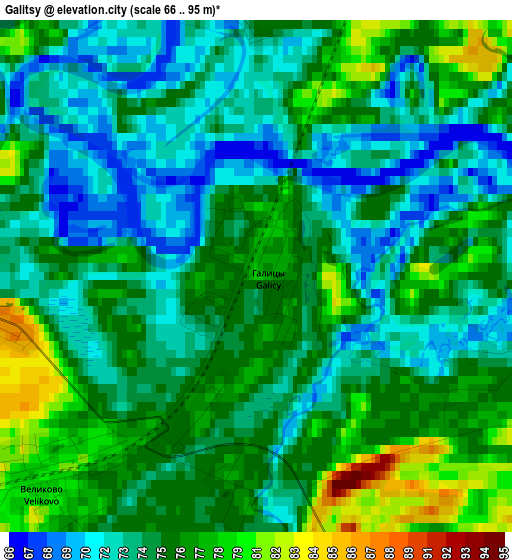 Galitsy elevation map