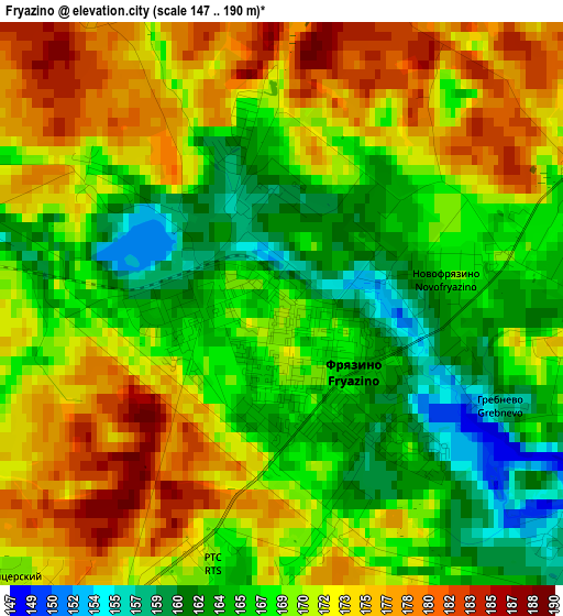 Fryazino elevation map