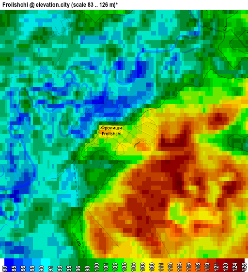 Frolishchi elevation map