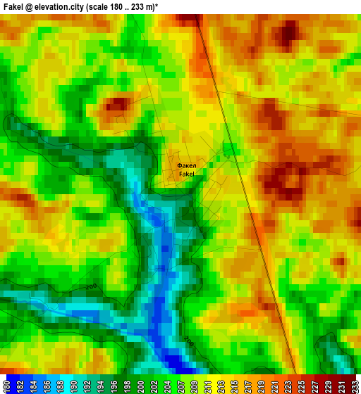 Fakel elevation map