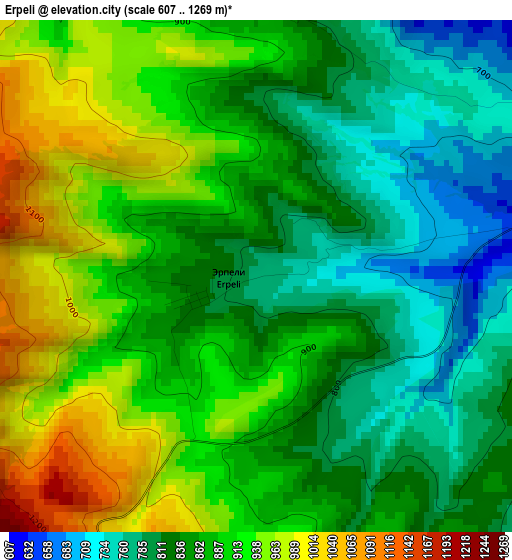 Erpeli elevation map