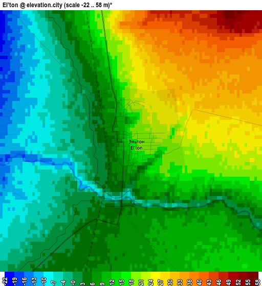 El’ton elevation map