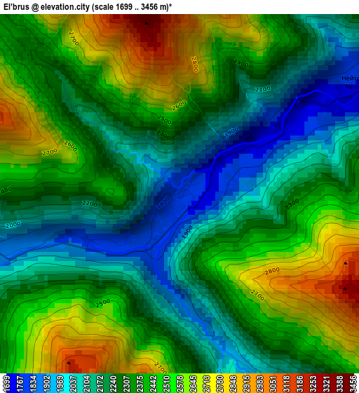 El’brus elevation map