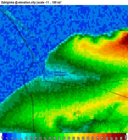 Dzhiginka elevation map