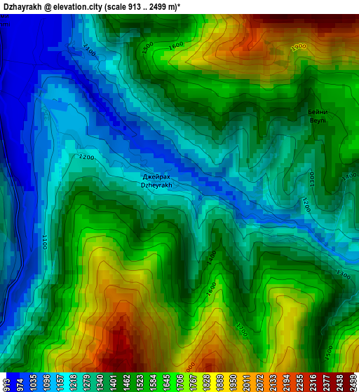 Dzhayrakh elevation map