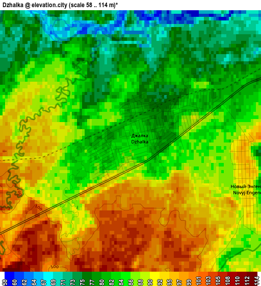 Dzhalka elevation map