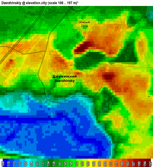 Dzerzhinskiy elevation map